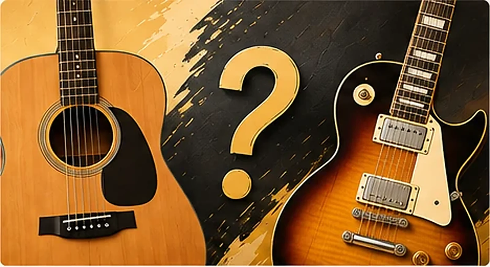 Illustration: E-Gitarre oder Akustikgitarre – was passt zu dir?